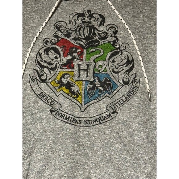 Harry Potter womens M Hogwarts Crest Grey Hoodie - Picture 11 of 16